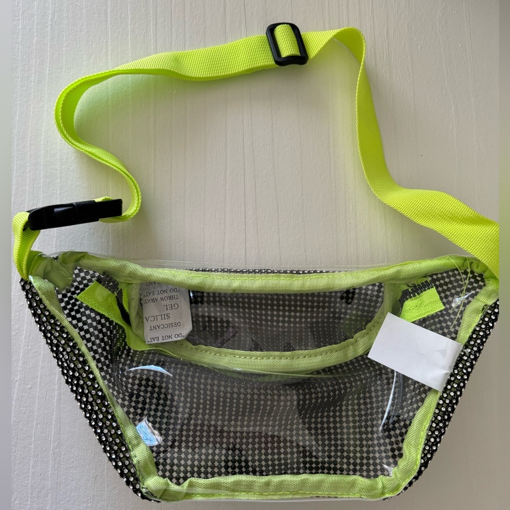 Women’s Crystal Shiny Mesh Clear Fanny Pack with adjustable belt - Picture 2 of 5